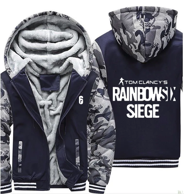 Rainbow Six Siege Camouflage Hoodie Men's Winter Jacket High-quality Warm Thicken Fleece Zipper Sweatshirt Coat plus size 5XL
Rainbow Six Siege Camouflage Hoodie Men's Winter Jacket High-quality Warm Thicken Fleece Zipper Sweatshirt Coat plus size 5XL