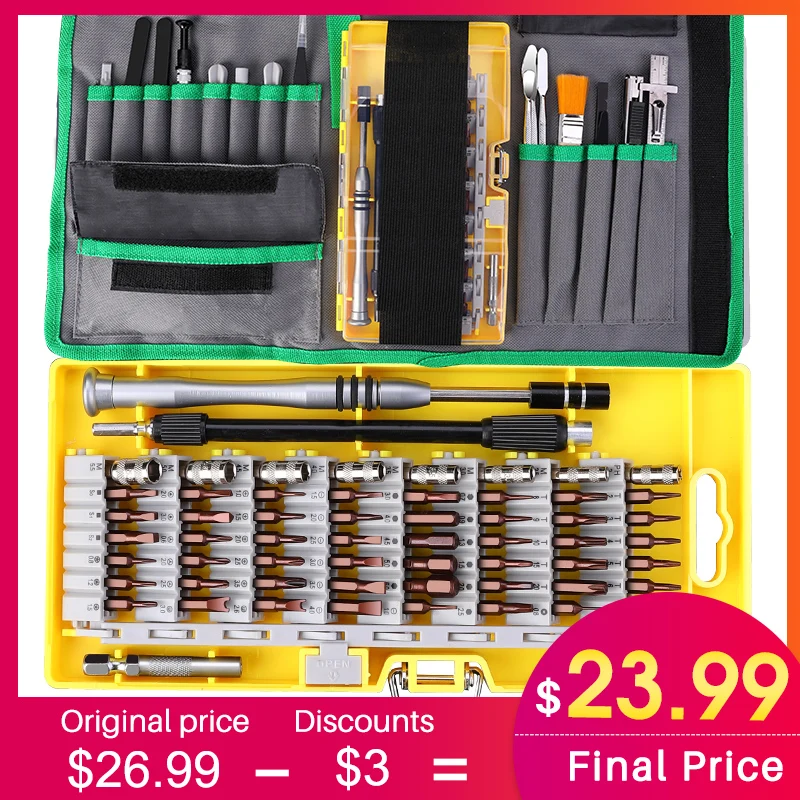 80 in 1 Set of Screwdrivers Mini Precision Screwdriver Hand Tool Repair Tool Screw Driver With Tweezer
80 in 1 Set of Screwdrivers Mini Precision Screwdriver Hand Tool Repair Tool Screw Driver With Tweezer