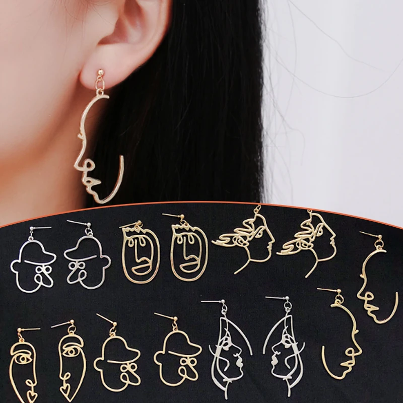 New Fashion Retro Metal Alloy earring 1pair Dangle Earrings Hollow Out Girls Face Drop Earrings Abstract Multiple Choice Earring
New Fashion Retro Metal Alloy earring 1pair Dangle Earrings Hollow Out Girls Face Drop Earrings Abstract Multiple Choice Earring