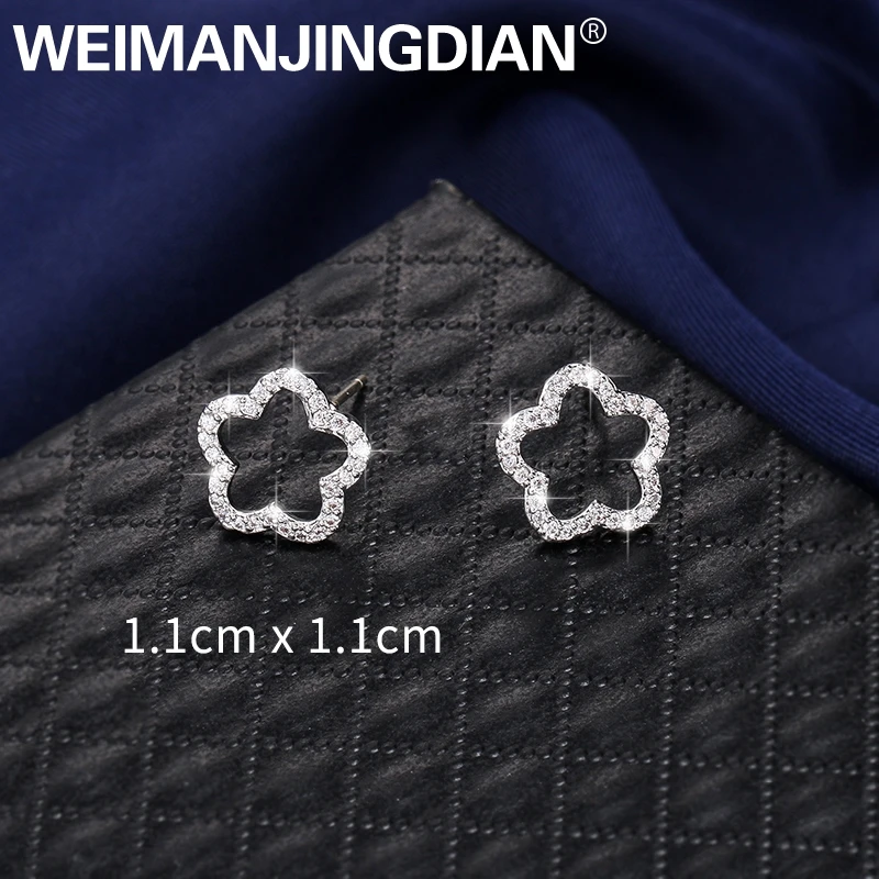 WEIMANJINGDIAN New Arrival Sparkling Cubic Zirconia CZ Zircon Crystal Plum Blossom Flower Stud Earrings for Women or Girls
WEIMANJINGDIAN New Arrival Sparkling Cubic Zirconia CZ Zircon Crystal Plum Blossom Flower Stud Earrings for Women or Girls