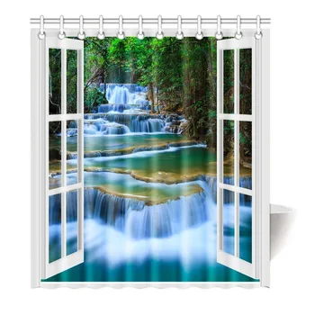 shower curtain through window from waterfall High quality bathroom Anti-Mold Polyester Water-repellent
shower curtain through window from waterfall High quality bathroom Anti-Mold Polyester Water-repellent