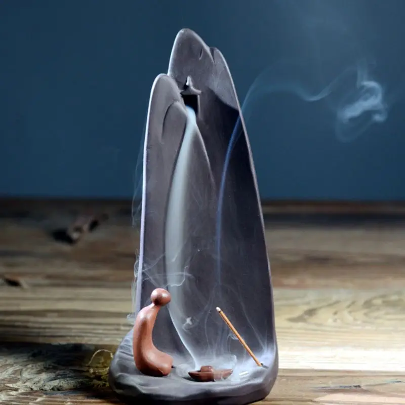 Handmade Ceramic Smoke Backflow Incense Burner Censer Cone Sticks Holder Home Decoration Ornaments Handicraft
Handmade Ceramic Smoke Backflow Incense Burner Censer Cone Sticks Holder Home Decoration Ornaments Handicraft