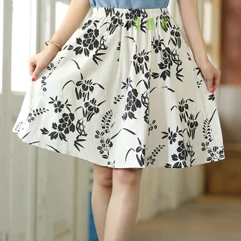 Shanghai Story New summer skirt leisure body linen Blend elastic waist swing skirt chinese traditional clothing KG422
Shanghai Story New summer skirt leisure body linen Blend elastic waist swing skirt chinese traditional clothing KG422