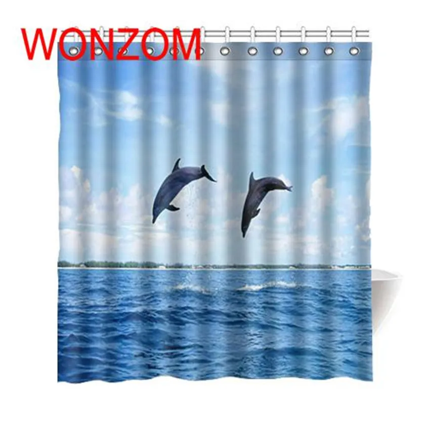 WONZOM Polyester Jumping Dolphin Shower Curtains with 12 Hooks For Bathroom Decor Modern Dolphin Bath Waterproof Curtain Gift
WONZOM Polyester Jumping Dolphin Shower Curtains with 12 Hooks For Bathroom Decor Modern Dolphin Bath Waterproof Curtain Gift