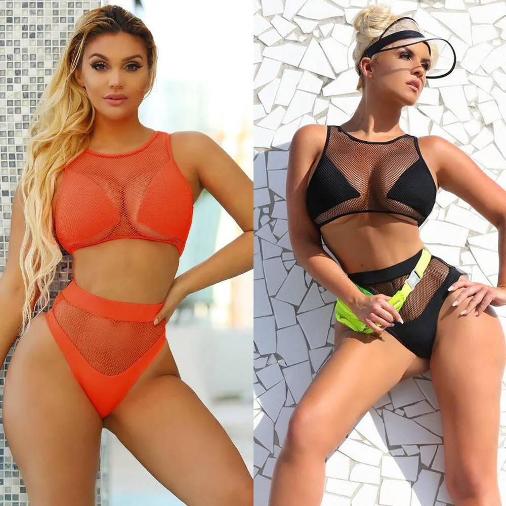 Women Swimsuit Mesh Solid Color Split Bikini Suit Hollow-out Mesh Two Pieces Push-Up Padded Bathing Beachwear Swimwear 2019
Women Swimsuit Mesh Solid Color Split Bikini Suit Hollow-out Mesh Two Pieces Push-Up Padded Bathing Beachwear Swimwear 2019