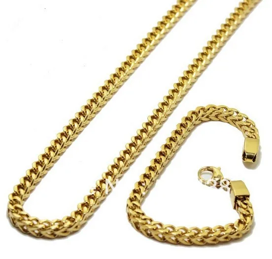 Top Selling Stainless steel Jewelry Men's Golden Franco Box Curb Chain Necklace Bracelet 6mm 
Top Selling Stainless steel Jewelry Men's Golden Franco Box Curb Chain Necklace Bracelet 6mm