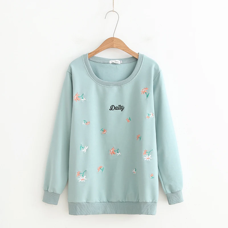 Plus size light green & black & red & white floral Embroidered sweatshirt femme 2018 autumn cotton hoodies women tops pullovers
Plus size light green & black & red & white floral Embroidered sweatshirt femme 2018 autumn cotton hoodies women tops pullovers