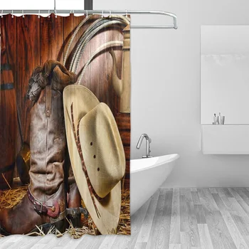 American West Rodeo Cowboy Shower Curtain Traditional White Straw Hat Rancher Roper Boots Polyester Bath Curtain for Bathroom
American West Rodeo Cowboy Shower Curtain Traditional White Straw Hat Rancher Roper Boots Polyester Bath Curtain for Bathroom