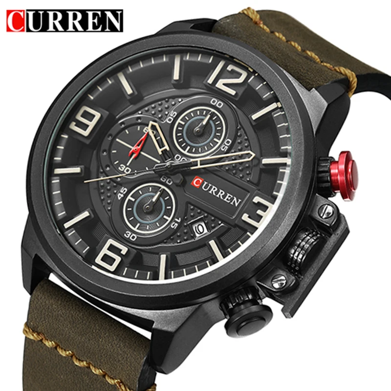 Curren Watches Men Brand Luxury Military Analog Quartz Watch Men's Fashion Sport Wristwatches Male Clock Relogio Masculino 8278
Curren Watches Men Brand Luxury Military Analog Quartz Watch Men's Fashion Sport Wristwatches Male Clock Relogio Masculino 8278