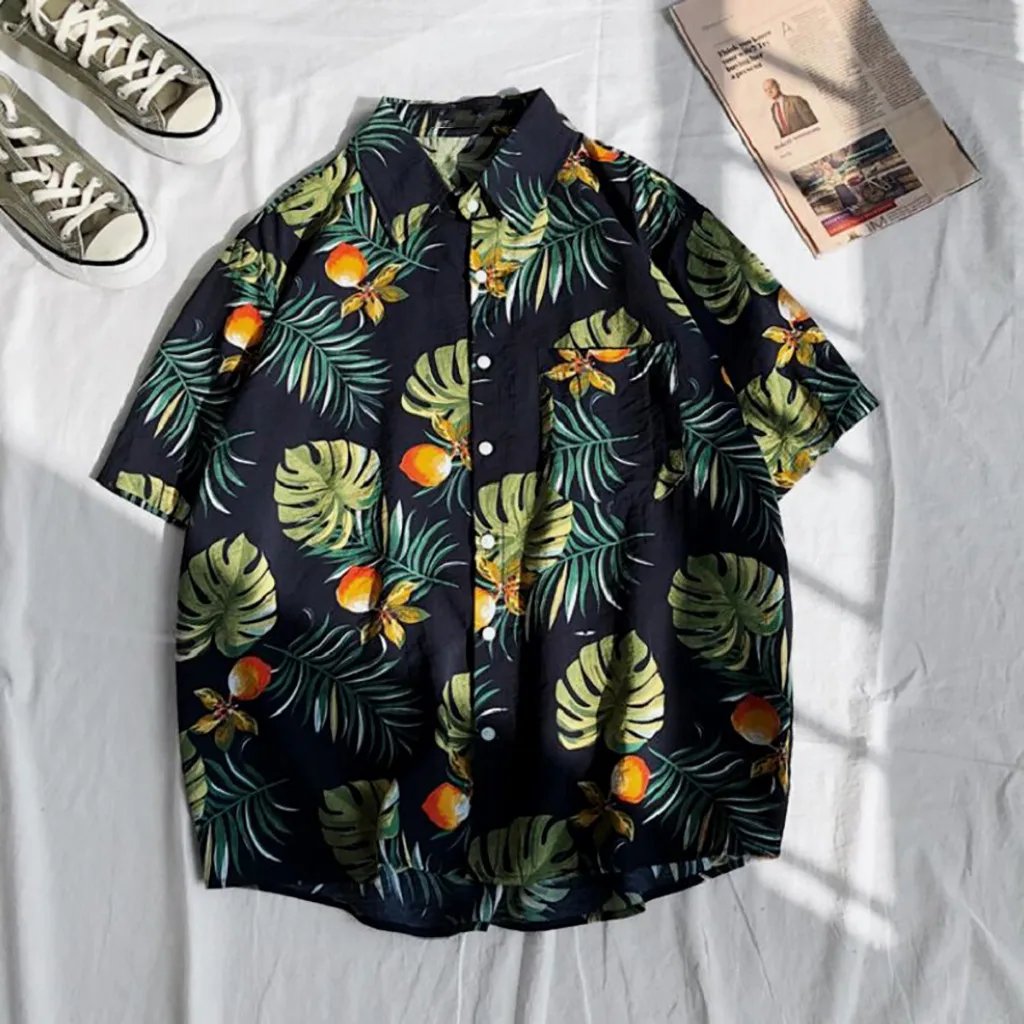 WOMAIL Soft Comfortable Short Sleeve Button Design Leaf Printed Polyester Material Turn-Down Collar Men Blouse 19MAY20
WOMAIL Soft Comfortable Short Sleeve Button Design Leaf Printed Polyester Material Turn-Down Collar Men Blouse 19MAY20