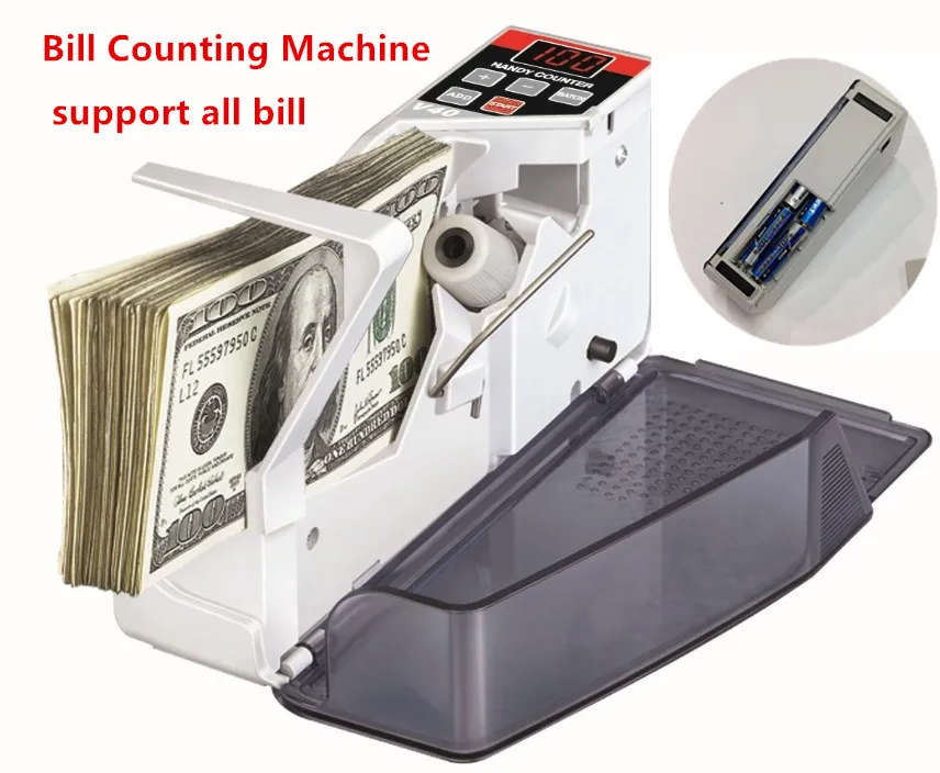 V40 Bill Counting Machine Mini Portable Handy Money Counter for most Currency Note Bill Cash Counting Machine
V40 Bill Counting Machine Mini Portable Handy Money Counter for most Currency Note Bill Cash Counting Machine