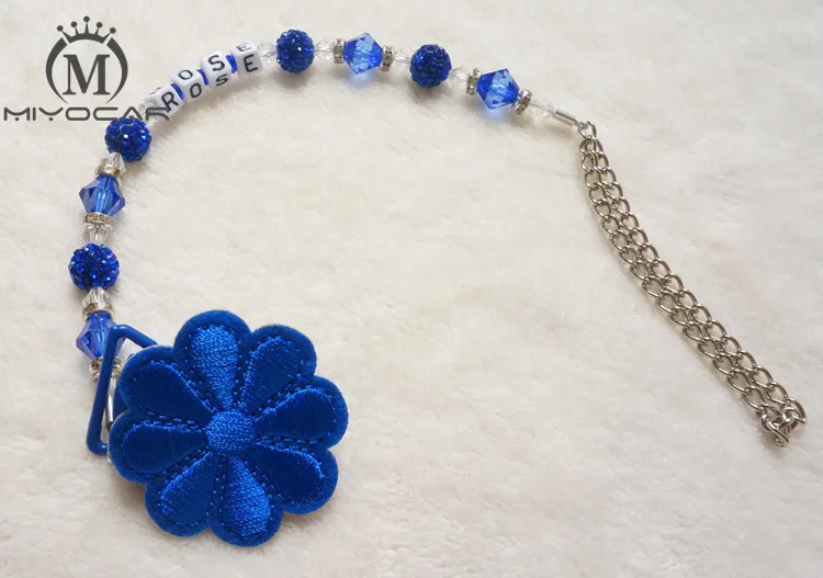 MIYOCAR Personalised -Any name blue flower Bling Customized pacifier clips/soother chain holder Dummy clip/Teethers clip baby
MIYOCAR Personalised -Any name blue flower Bling Customized pacifier clips/soother chain holder Dummy clip/Teethers clip baby
