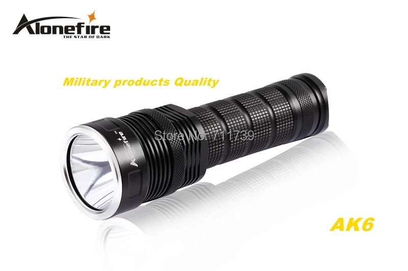 AloneFire AK6 CREE XM-L2 LED 5 режимов супер верхний луч облучения фонарик для 26650