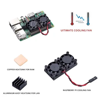 Raspberry Pi 3 Model B+(Plus) Dual Fan Cooling System Module with Heatsink for Pi3 B+ / NESPi Case
Raspberry Pi 3 Model B+(Plus) Dual Fan Cooling System Module with Heatsink for Pi3 B+ / NESPi Case