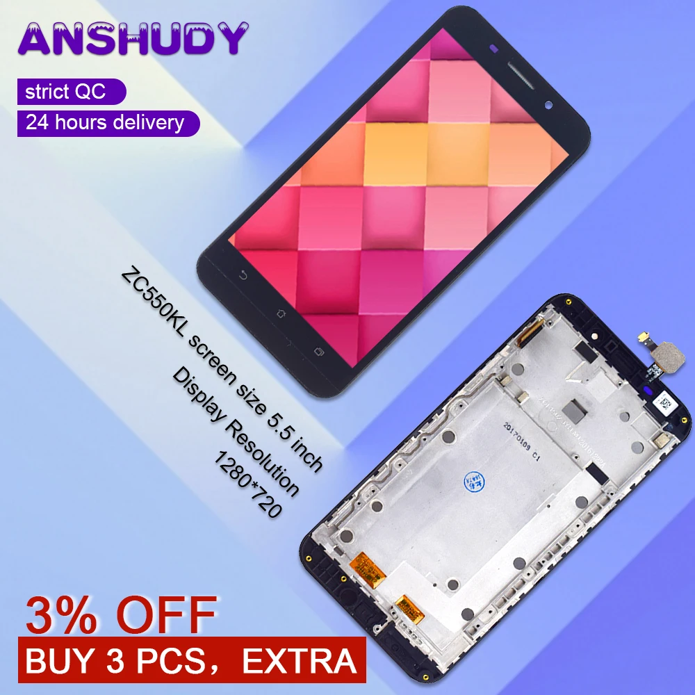 ZC550KL LCD Display Touch Screen Digitizer Assembly Frame For Asus Zenfone Max ZC550KL Display Screen ZenFone 5000 Z010D
ZC550KL LCD Display Touch Screen Digitizer Assembly Frame For Asus Zenfone Max ZC550KL Display Screen ZenFone 5000 Z010D