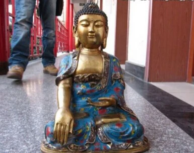 008501 Tibet Buddhism Temple Copper Bronze cloisonne Sakyamuni Tathagata Buddha Statue
008501 Tibet Buddhism Temple Copper Bronze cloisonne Sakyamuni Tathagata Buddha Statue