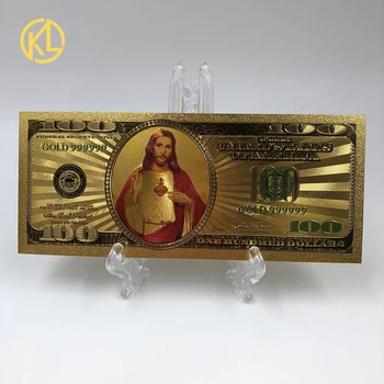 1000pcs New Design Jesus 100 US dollar Gold Plated Plastic money Banknote for collection
1000pcs New Design Jesus 100 US dollar Gold Plated Plastic money Banknote for collection