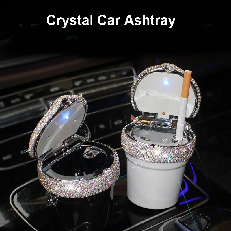 Luxury Crystal Rhinestones Car Ashtray Smoke Cup Holder with Diamond Auto Ashtrays LED Light Portable Storage For Women Girls
Luxury Crystal Rhinestones Car Ashtray Smoke Cup Holder with Diamond Auto Ashtrays LED Light Portable Storage For Women Girls