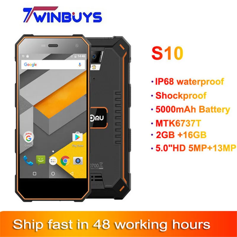 Original nomu S10 4G rugged Smartphone IP68 Waterproof 2GB 16GB Android 6.0 8.0MP 5.0" MTK6737T Quad Core Dual SIM Mobile Phones
Original nomu S10 4G rugged Smartphone IP68 Waterproof 2GB 16GB Android 6.0 8.0MP 5.0" MTK6737T Quad Core Dual SIM Mobile Phones