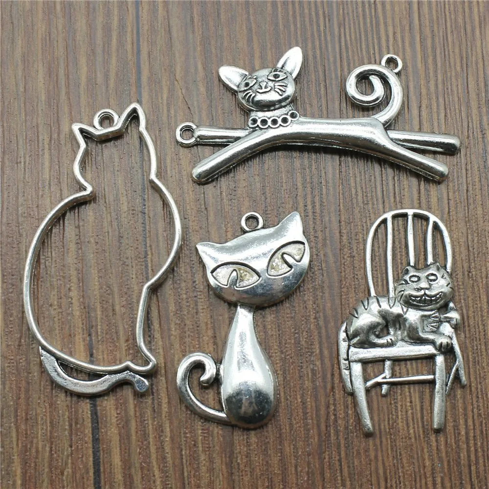6pcs/lot Charms Cat Antique Silver Color Cat Charms For Jewelry Making Charms Big Cat Jewelry Findings Diy
6pcs/lot Charms Cat Antique Silver Color Cat Charms For Jewelry Making Charms Big Cat Jewelry Findings Diy