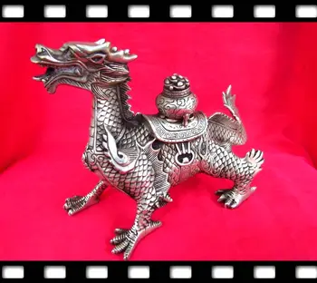 9.2"Vintage Tibet Silver Dinosaur Statuary Bring wealth dinosaur Lucky FengShui Home Decoration
9.2"Vintage Tibet Silver Dinosaur Statuary Bring wealth dinosaur Lucky FengShui Home Decoration