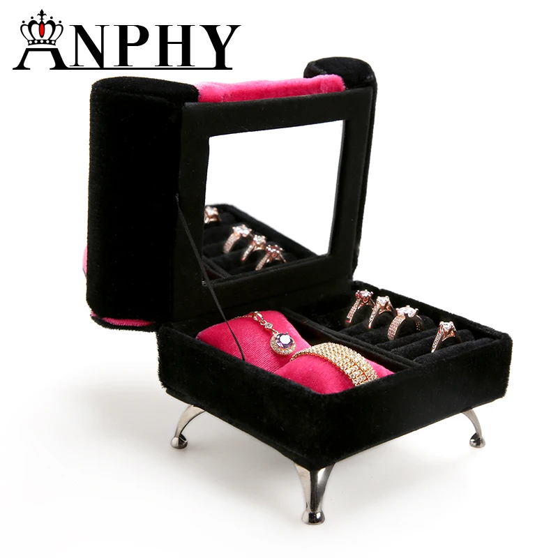 ANFEI Samll Sofa Shape Velvet Ring Necklace Stand Jewelry Display Organizer Box With Mirror Showcase Organizer
ANFEI Samll Sofa Shape Velvet Ring Necklace Stand Jewelry Display Organizer Box With Mirror Showcase Organizer