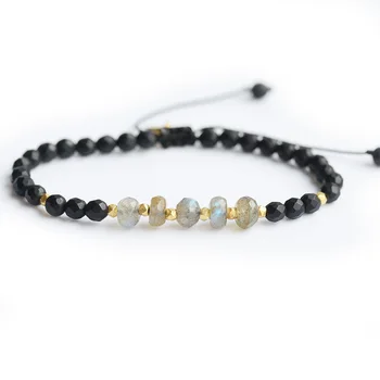 Lotus Mann Matte black beads with the colourful labradorite lap 925 silver gold-plated bracelet with limited
Lotus Mann Matte black beads with the colourful labradorite lap 925 silver gold-plated bracelet with limited