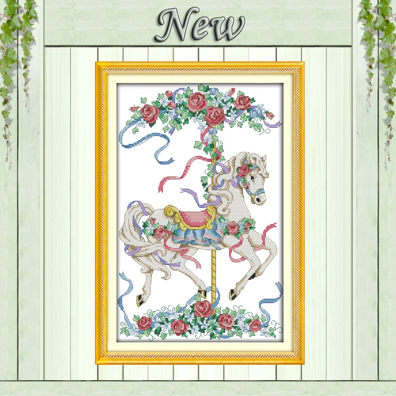 Rose carousel horse animal Painting Counted Printed on the Canvas DMC 14CT 11CT DIY Cross Stitch Needlework Kits Embroidery Sets
Rose carousel horse animal Painting Counted Printed on the Canvas DMC 14CT 11CT DIY Cross Stitch Needlework Kits Embroidery Sets