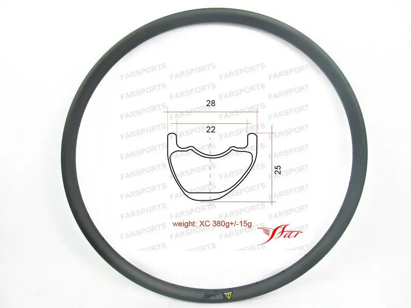 FS29C/T-28-25 Hookless Asymmetric XC 29er MTB carbon offset rim 28Wx25D clincher MTB bike rim 24/28/32H drill hole
FS29C/T-28-25 Hookless Asymmetric XC 29er MTB carbon offset rim 28Wx25D clincher MTB bike rim 24/28/32H drill hole