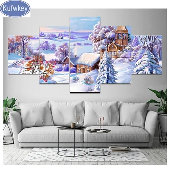 Multi-picture 5pcs diamond painting"snow house"diamond mosaic sale diamond Embroidery full round/square drills Winter scenery
Multi-picture 5pcs diamond painting"snow house"diamond mosaic sale diamond Embroidery full round/square drills Winter scenery