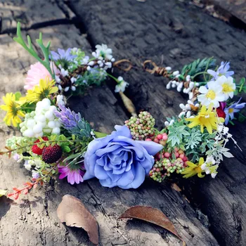 Imitation hand-made bridal garland garden wildflower hat with hair headdress flower wreath Free Shipping
Imitation hand-made bridal garland garden wildflower hat with hair headdress flower wreath Free Shipping
