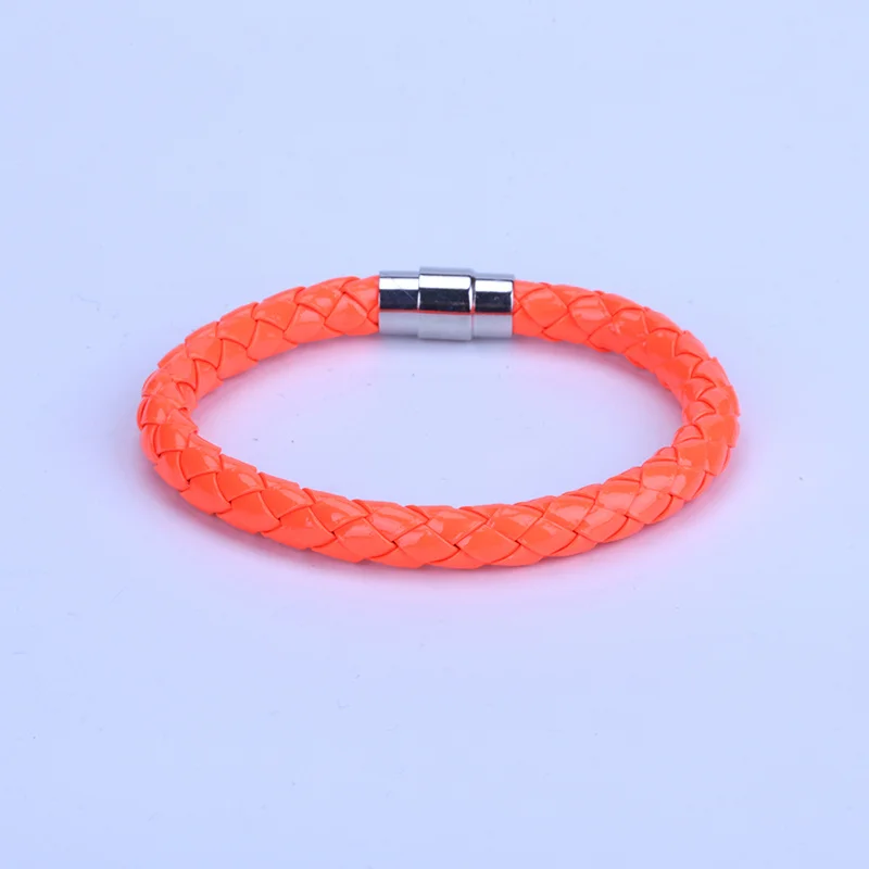 Simple Punk 6mm Orange Yellow Pink Macrame Leather Magnetic Clasp Wrap Bracelets Bangles For Man Women Unisex Couple Jewelry
Simple Punk 6mm Orange Yellow Pink Macrame Leather Magnetic Clasp Wrap Bracelets Bangles For Man Women Unisex Couple Jewelry