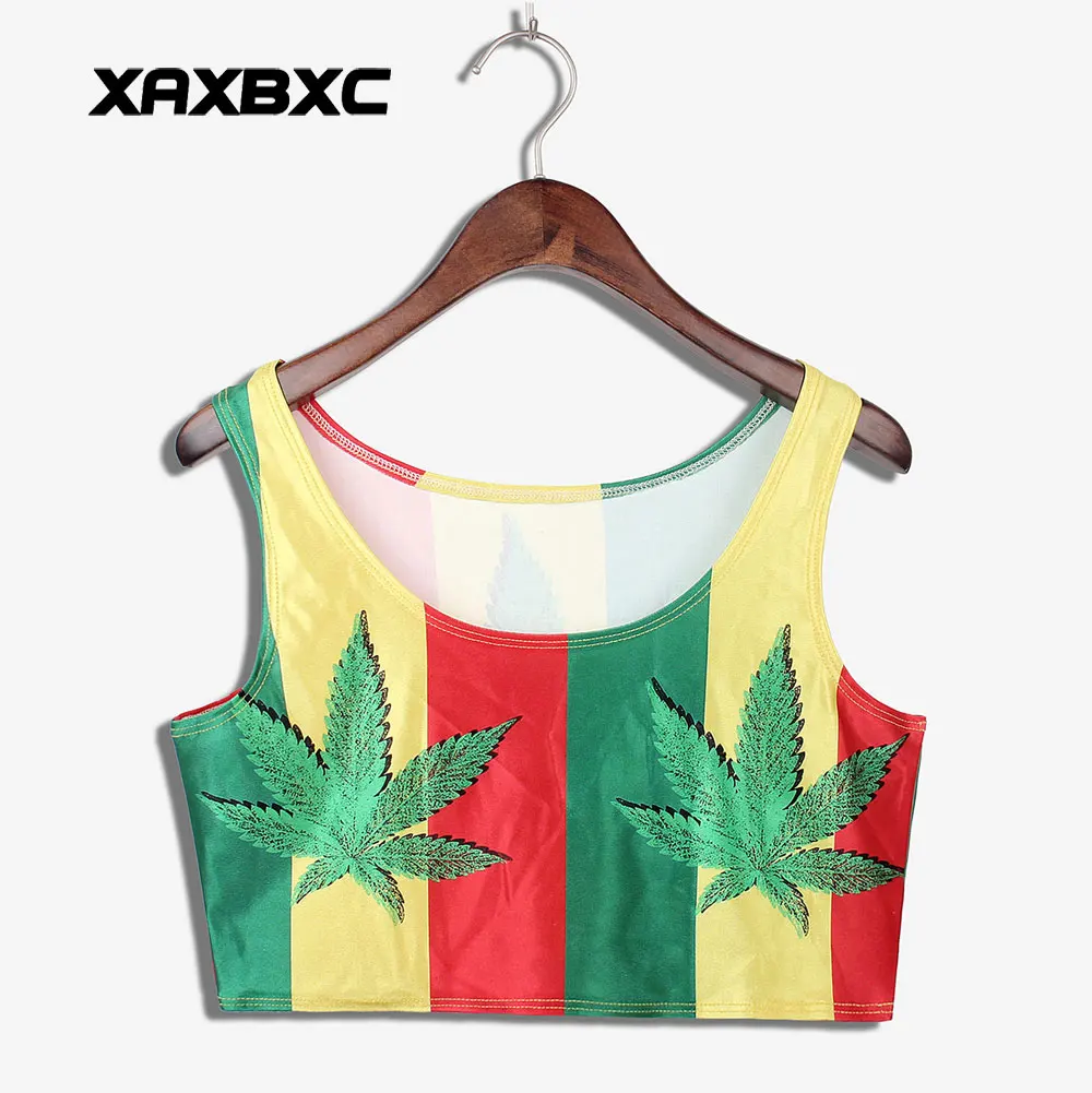 XAXBXC 1002 Summer Sexy Girl Vest Tank Tops Jamaica Colour Weed Leaf Prints Elastic Slim Sleeveless Fitness Women Crop Top
XAXBXC 1002 Summer Sexy Girl Vest Tank Tops Jamaica Colour Weed Leaf Prints Elastic Slim Sleeveless Fitness Women Crop Top