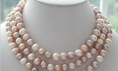 Jewelr 005755 Long 50" 10-11MM white pink purple round freshwater pearl necklace
Jewelr 005755 Long 50" 10-11MM white pink purple round freshwater pearl necklace