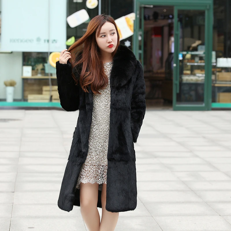 2019 New Women Fur Jacket 90cm Length Real Genuine Rabbit Fur Coat with Luxury Pure Fox Fur Collar Overcoat Free Shipping Z389
2019 New Women Fur Jacket 90cm Length Real Genuine Rabbit Fur Coat with Luxury Pure Fox Fur Collar Overcoat Free Shipping Z389