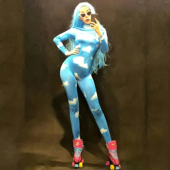 Blue Sky White Clouds Pattern Jumpsuit Long Sleeves Dance Ds Outfit Female Singer Nightclub Women's Sexy Bodysuit Wear DJ265
Blue Sky White Clouds Pattern Jumpsuit Long Sleeves Dance Ds Outfit Female Singer Nightclub Women's Sexy Bodysuit Wear DJ265
