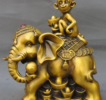 12"Chinese Folk Fengshui Brass Wealth Lucky yuanbao Money Monkey Elephant Statue
12"Chinese Folk Fengshui Brass Wealth Lucky yuanbao Money Monkey Elephant Statue