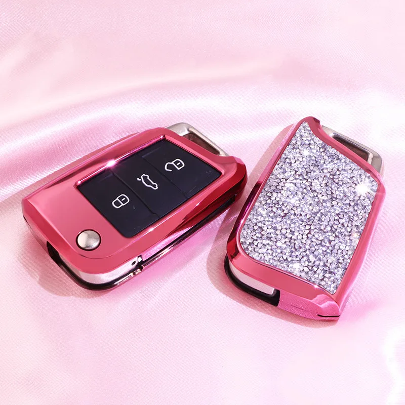 Artificial Crystal key case cover shell holder for VW Polo Golf 7 Tiguan for Skoda Octavia Karoq for SEAT Ateca Leon Ibiza 2015
Artificial Crystal key case cover shell holder for VW Polo Golf 7 Tiguan for Skoda Octavia Karoq for SEAT Ateca Leon Ibiza 2015