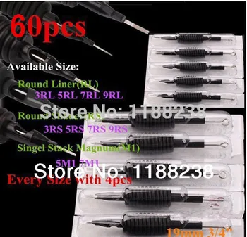 60 X Disposable Tattoo Machine Grip Tube 3/4"(19mm) with Suited Needles Assorted 3/5/7/9 RL 3/5/7/9 RS 5/7 M1 ink kit supply
60 X Disposable Tattoo Machine Grip Tube 3/4"(19mm) with Suited Needles Assorted 3/5/7/9 RL 3/5/7/9 RS 5/7 M1 ink kit supply