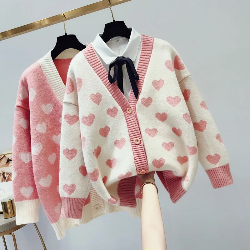 heart sweet women sweaters and cardigan v-neck thicken pink lady lantern sleeved loose female outwear coat tops
heart sweet women sweaters and cardigan v-neck thicken pink lady lantern sleeved loose female outwear coat tops