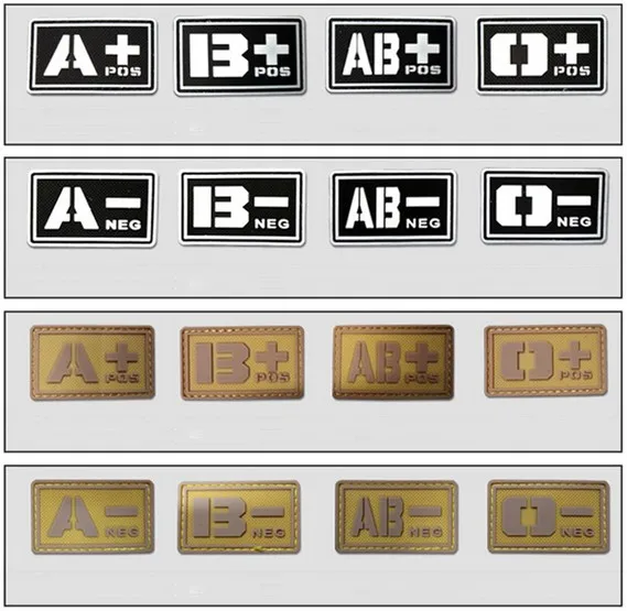 Blood Type Patches 3D Tactical PVC A/B/O/AB Military Morale Rubber Badges Appliques stripes for Clothes armband with Hook & Loop
Blood Type Patches 3D Tactical PVC A/B/O/AB Military Morale Rubber Badges Appliques stripes for Clothes armband with Hook & Loop
