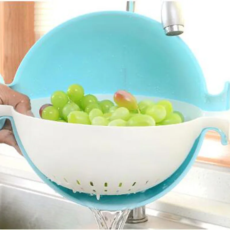 2017 New Arrival Hot Sale The Latest Candy Color Multifunction Kitchen Colander Wash Rice Vegetable Drain Basket Fruit Basket16 | Дом и сад