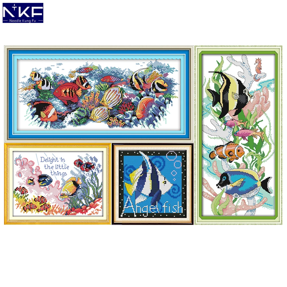 NKF Tropical Fish Pattern Handmade Craft Needlework Cross Stitch Set Embroidery Kit Printed Stitching Cross Stitch Home Decor
NKF Tropical Fish Pattern Handmade Craft Needlework Cross Stitch Set Embroidery Kit Printed Stitching Cross Stitch Home Decor