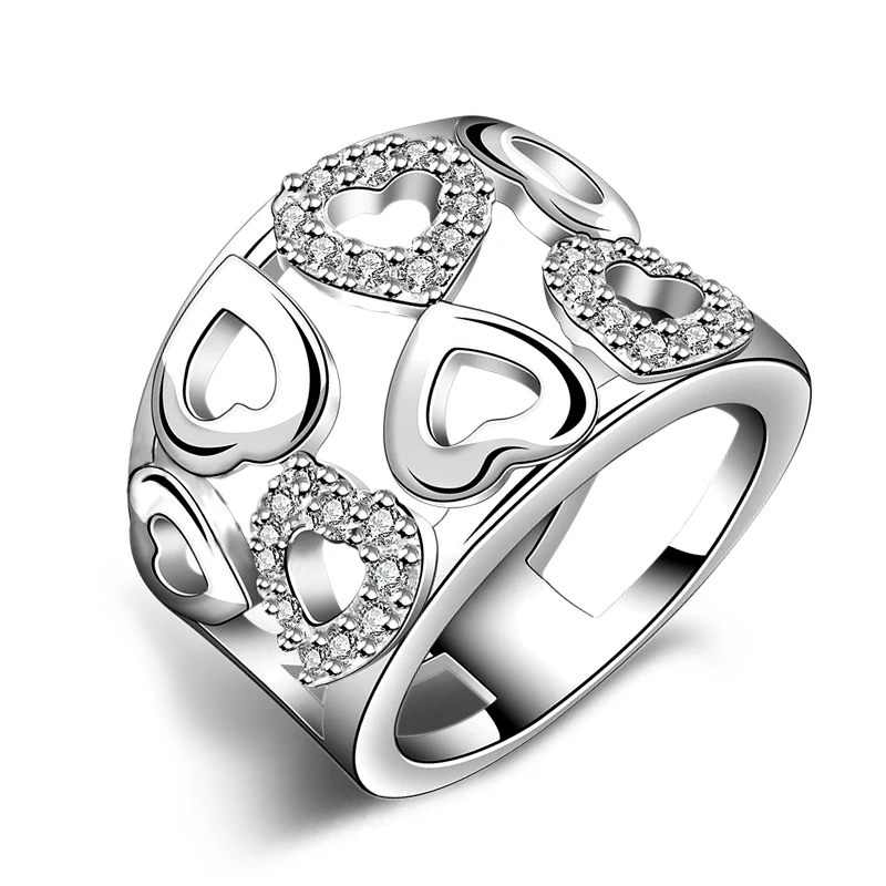 Серебряное кольцо из циркона 925 пробы новое уникальное открытое любовное