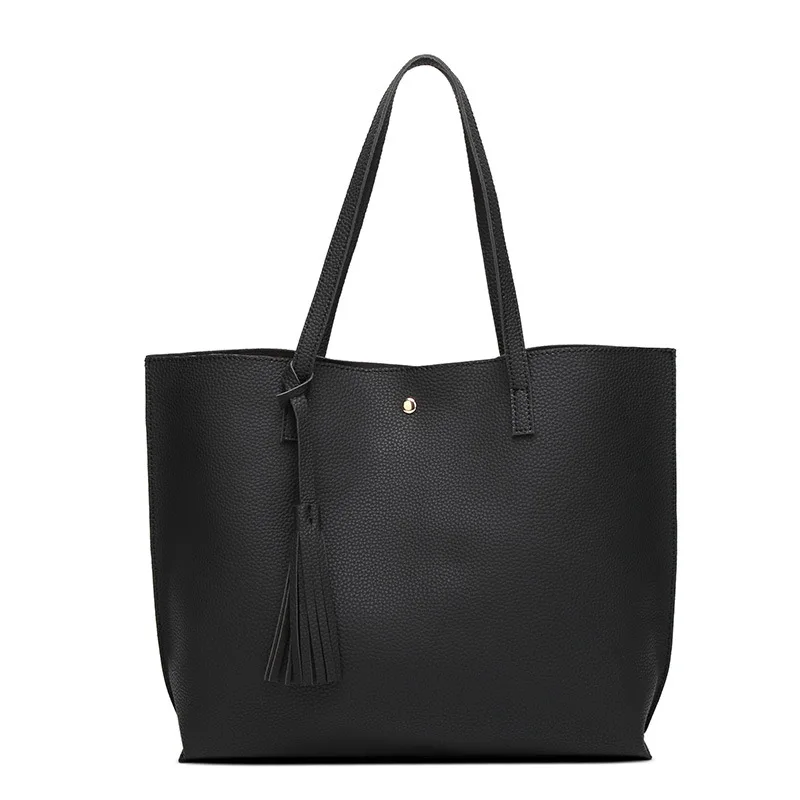 Simplicity version of the solid color tassel handbag shoulder bag PU large capacity ladies bag high quality women leisure bag
Simplicity version of the solid color tassel handbag shoulder bag PU large capacity ladies bag high quality women leisure bag