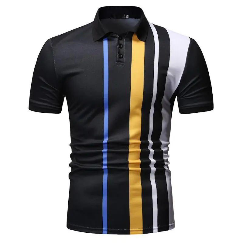 Polo collar Shirt for Men's Clothing Stripe Men Polo Shirt Short sleeve Business Casual New Arrival Navy Black
Polo collar Shirt for Men's Clothing Stripe Men Polo Shirt Short sleeve Business Casual New Arrival Navy Black