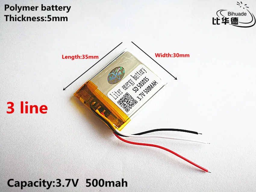 3 line Good Qulity 3.7V,500mAH,503035 Polymer lithium ion / Li-ion battery for TOY,POWER BANK,GPS,mp3,mp4
3 line Good Qulity 3.7V,500mAH,503035 Polymer lithium ion / Li-ion battery for TOY,POWER BANK,GPS,mp3,mp4