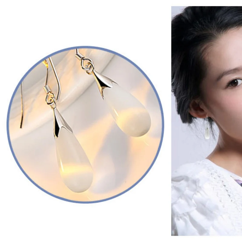 1 pair Pink White Opal Cats Eye Stone Drop Dangle Earrings New Fashion Women Bridal Wedding Jewelry Gift White Pink brincos
1 pair Pink White Opal Cats Eye Stone Drop Dangle Earrings New Fashion Women Bridal Wedding Jewelry Gift White Pink brincos