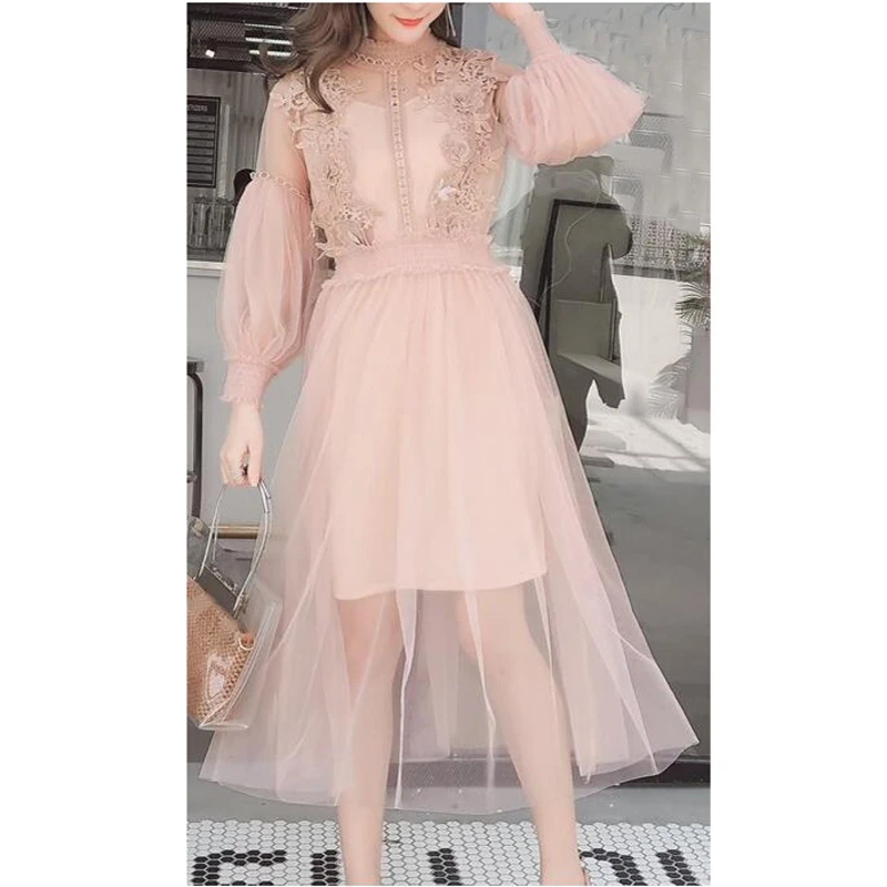 Women Turtleneck Floral Hollow out Mid-Calf Dress Ruched Lantern Sleeve Ruffle Hem Dress Party Robe AM0272
Women Turtleneck Floral Hollow out Mid-Calf Dress Ruched Lantern Sleeve Ruffle Hem Dress Party Robe AM0272