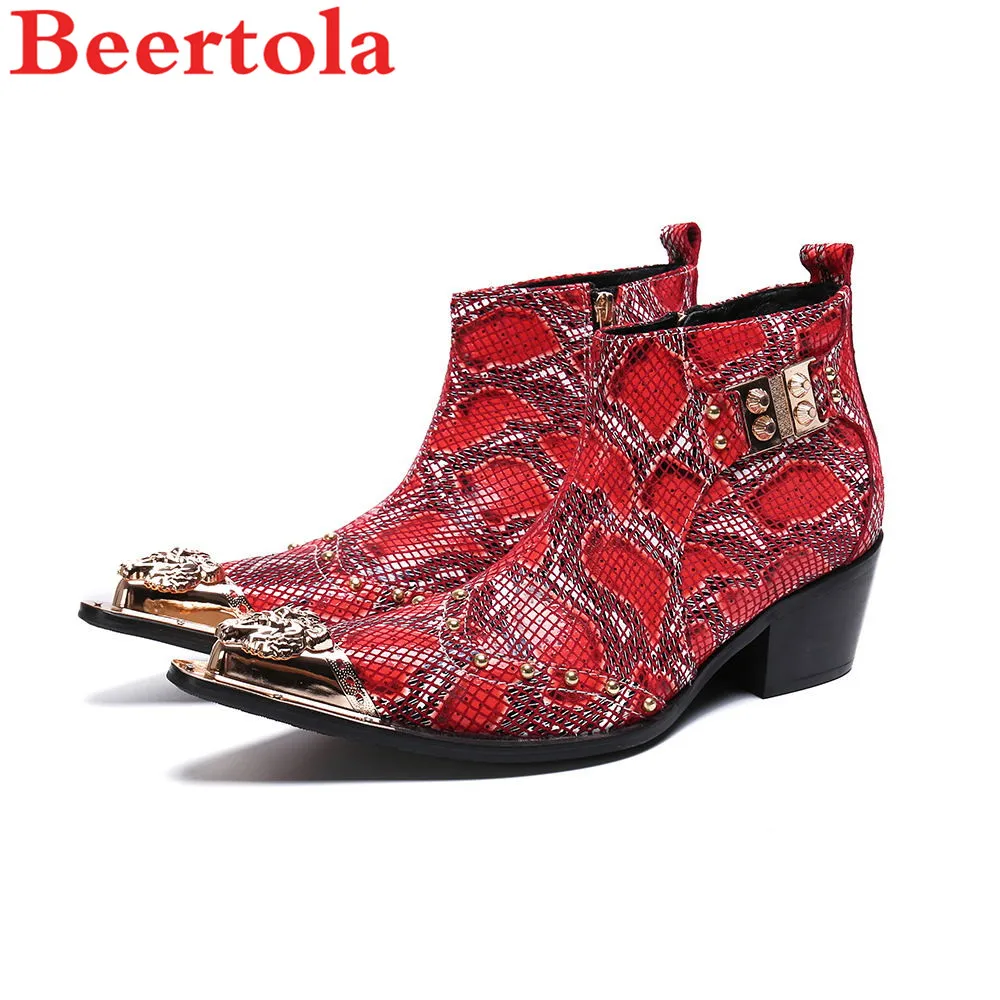 New Real Leather Men's Boots Metal Pointed Toe Zip Mixed Color Height Increasing Large Size Botas De Hombre Top Quality Boots
New Real Leather Men's Boots Metal Pointed Toe Zip Mixed Color Height Increasing Large Size Botas De Hombre Top Quality Boots
